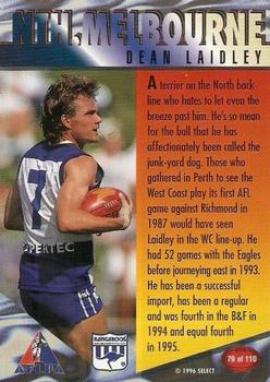1996 Select AFL Centenary Series #79 Dean Laidley Back